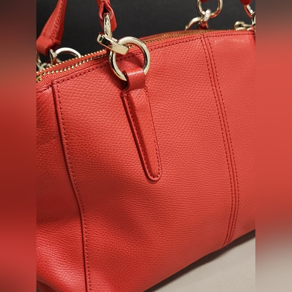 Coach F57523 Mini Christie Carryall Leather Handbag Purse Red Coral - Picture 9 of 16